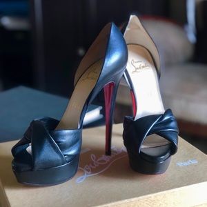 Christian Louboutin Volpi Black Leather New Heels